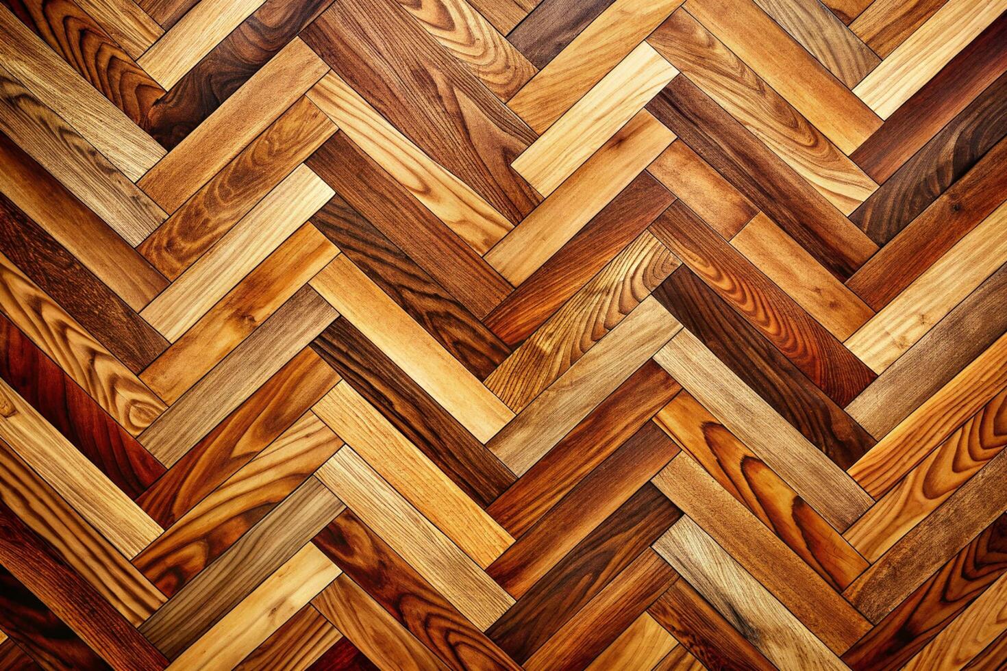 High End Parquet Wood Flooring with Intricate Chevron Design and Various Brown Wood Tones Sophisticated Pattern Background photo