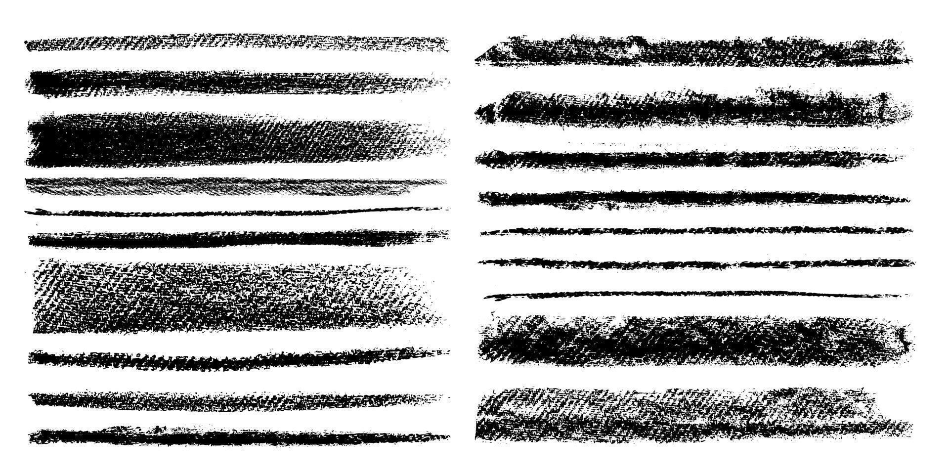Charcoal Brushes Set Isolated on White Background vector