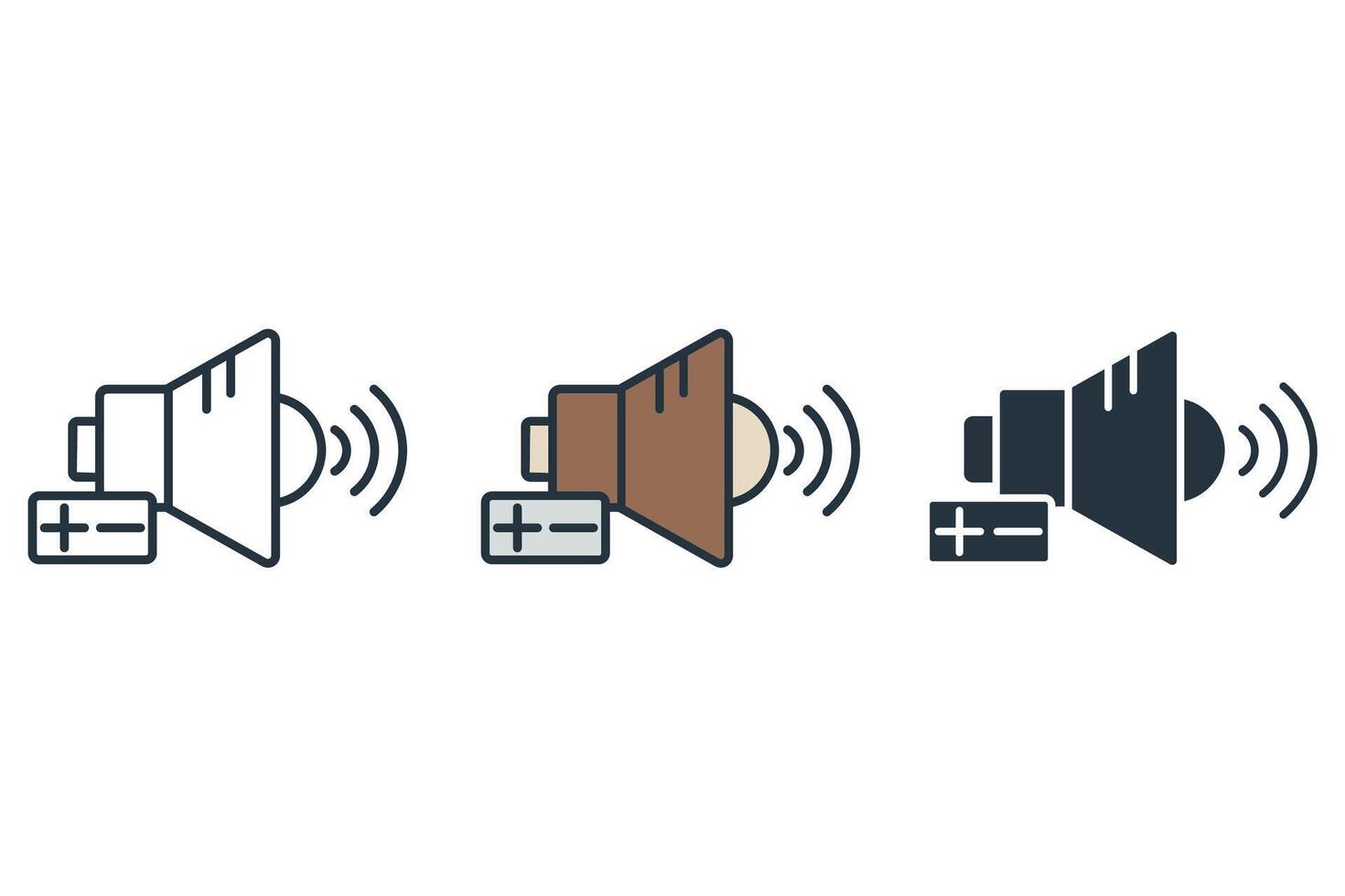 volume icon set colours style vector