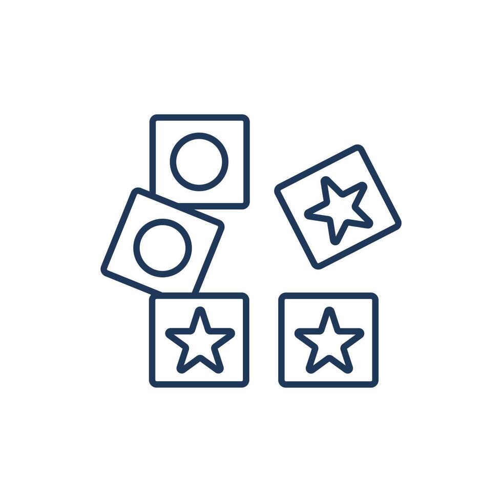 letter cube icons isolated on White Background. Flat style design vector
