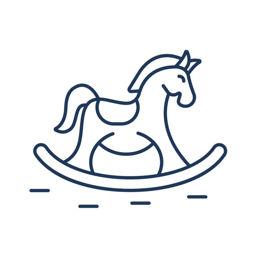 wood horse icons isolated on White Background. Flat style design vector