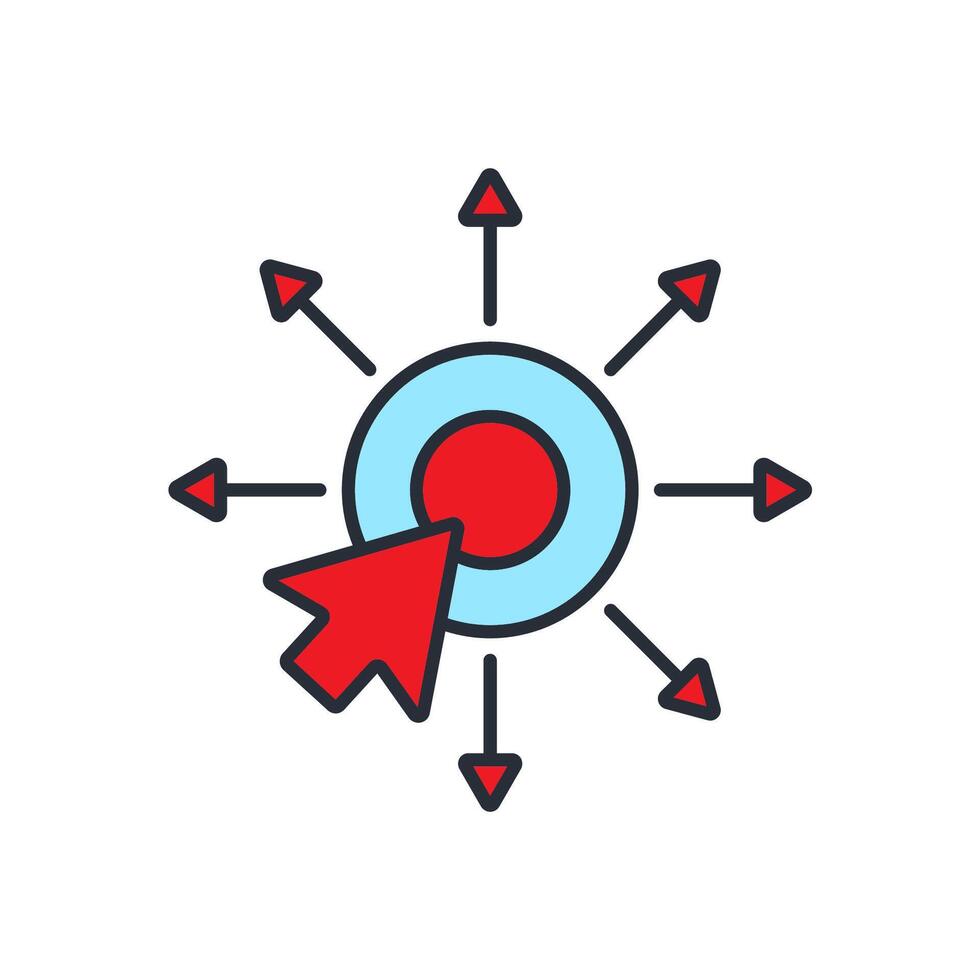 decentralized icons isolated colours vector