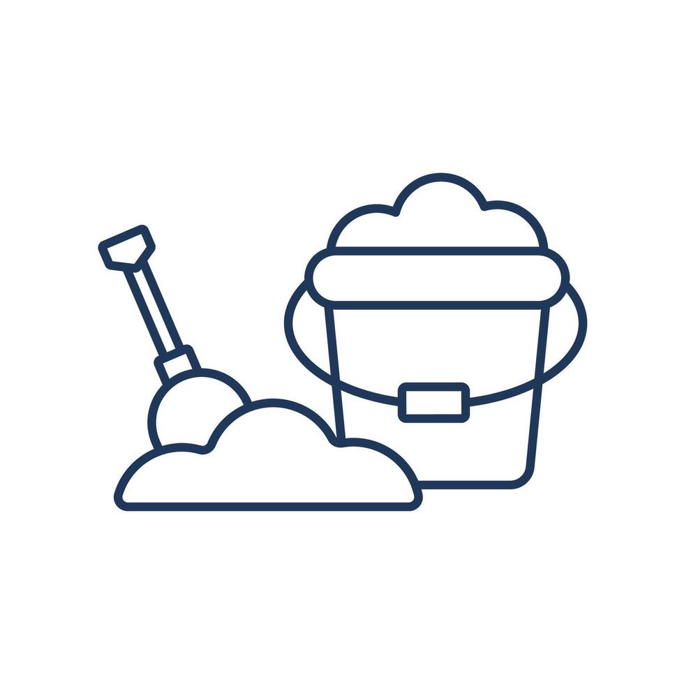 sand bucket icons isolated on White Background. Flat style design vector