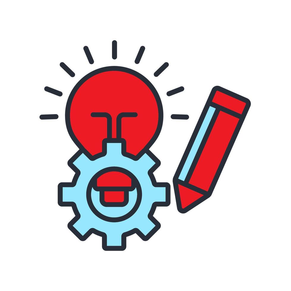 Innovation icons colours style vector