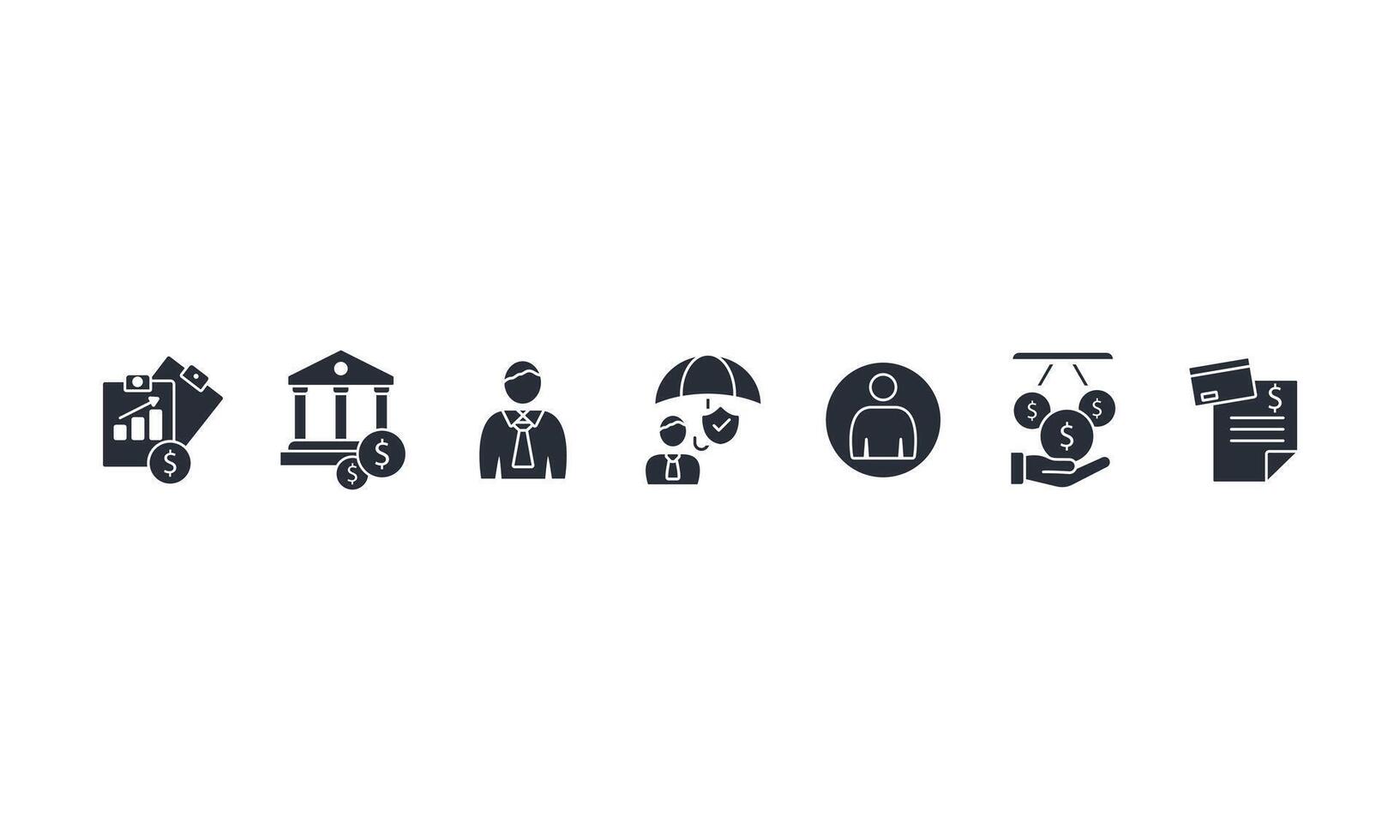Microcredit icons set isolated vector