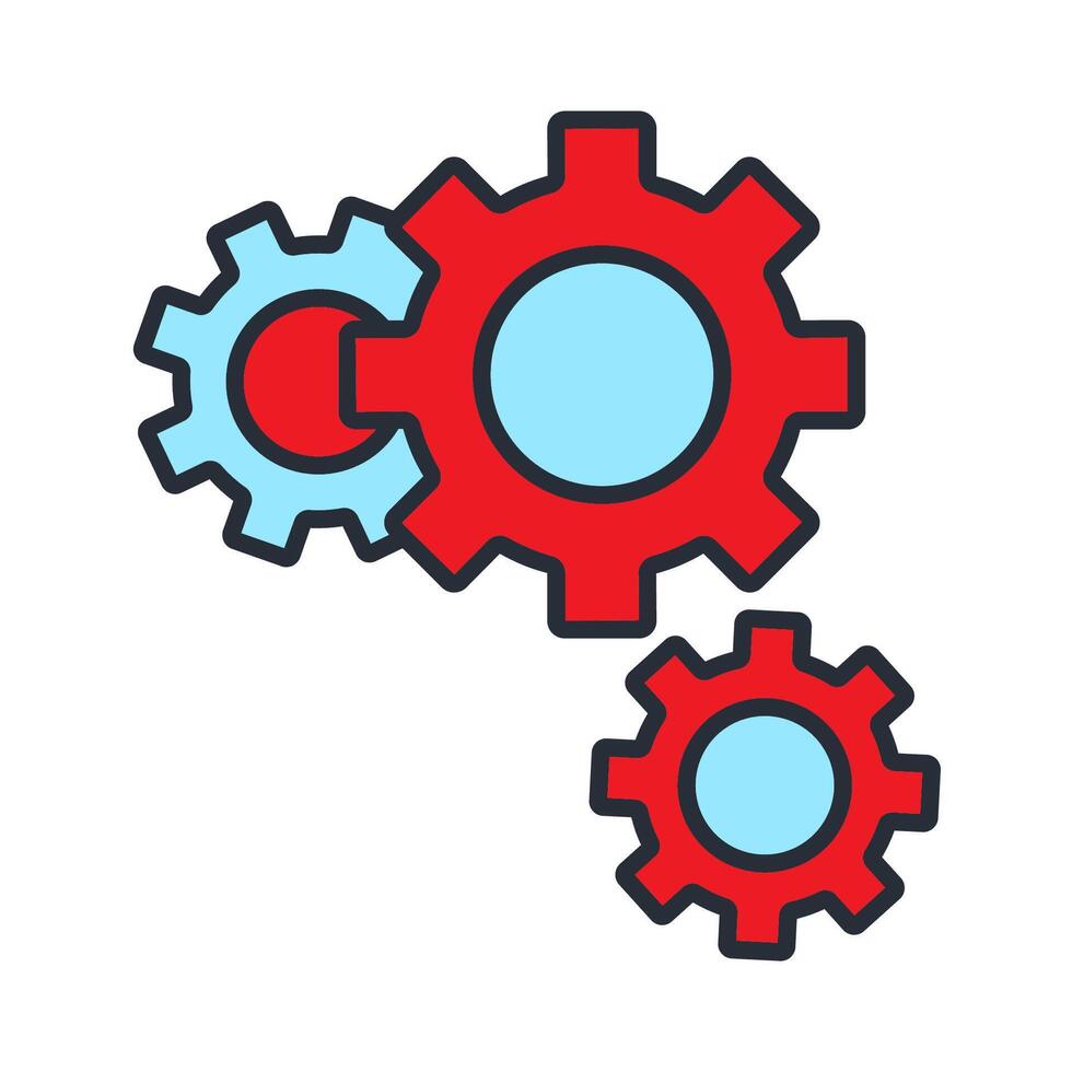 system icons isolated colours style vector