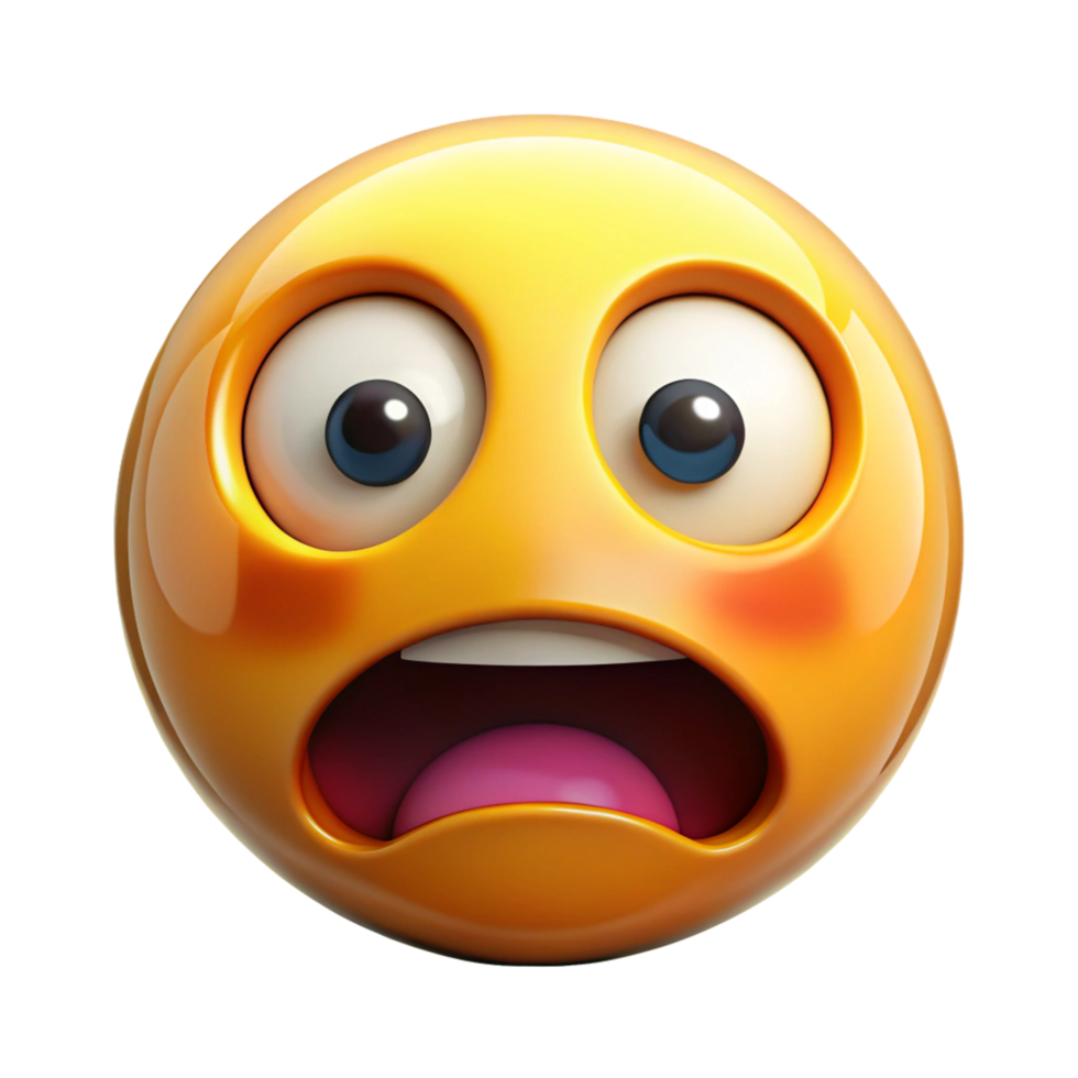 a emoji that signifies fear is isolated on transparent background png