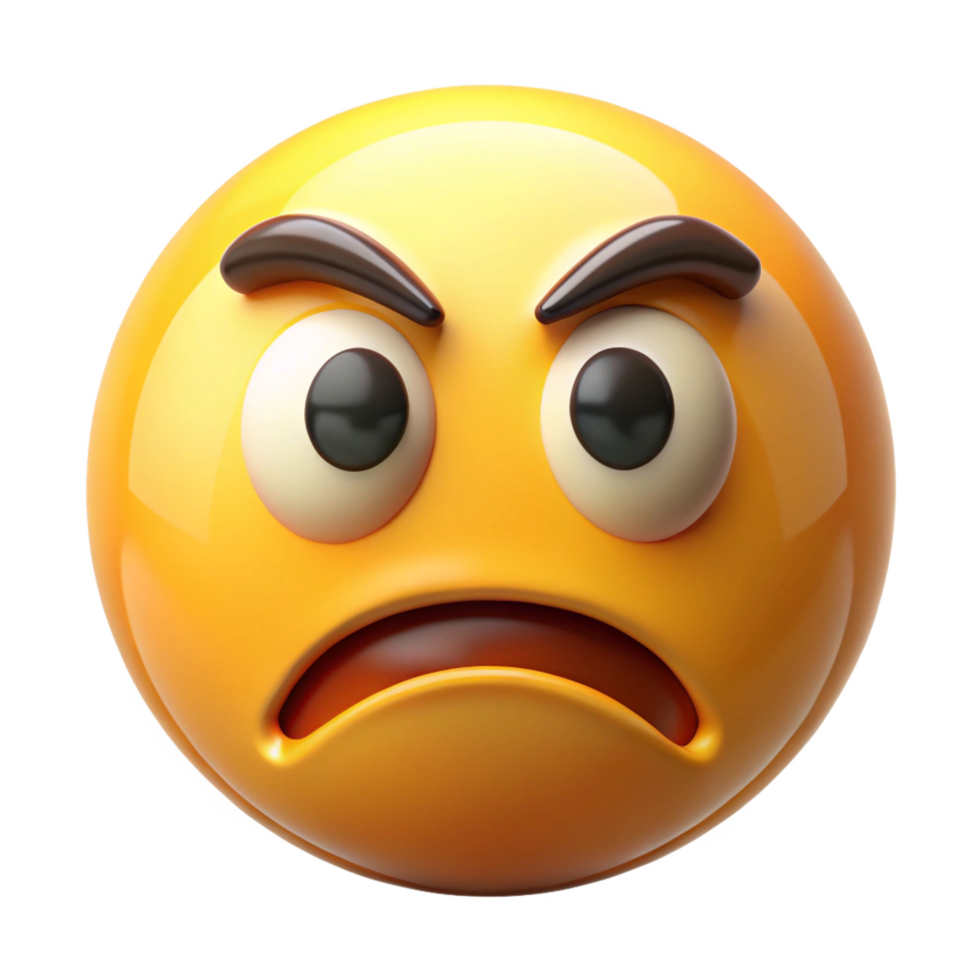 a emoji that signifies frustration is isolated on transparent background png