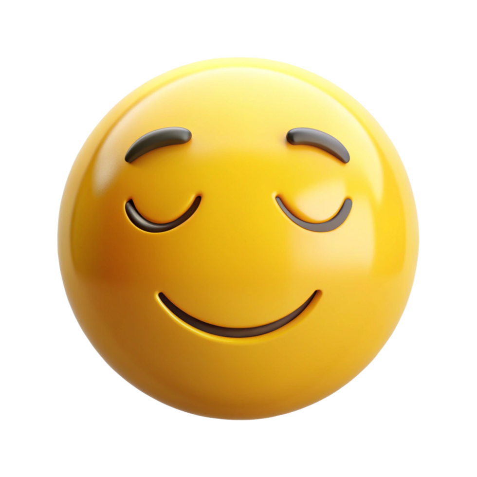a emoji that signifies calmness is isolated on transparent background png