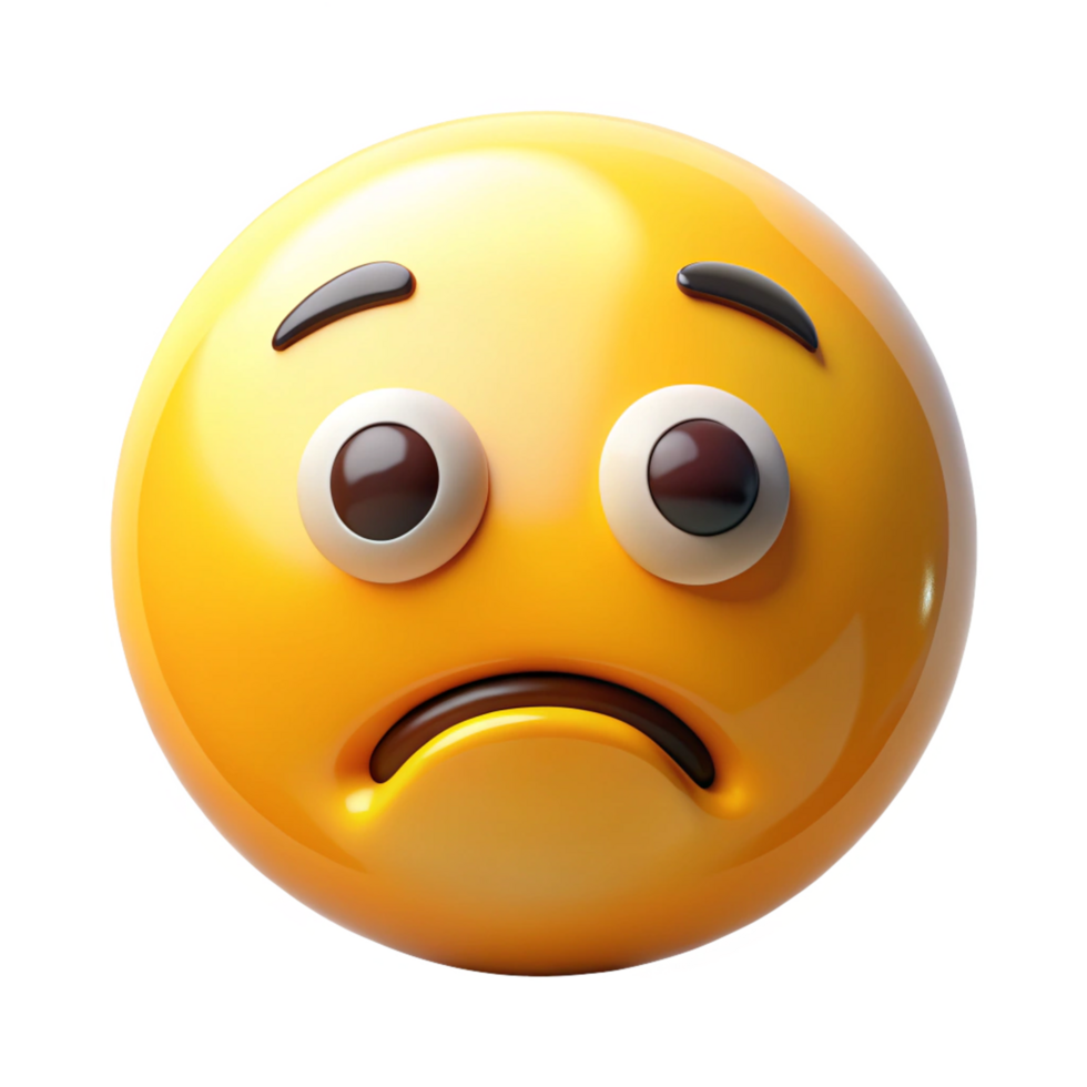 a emoji that signifies anxiety is isolated on transparent background png