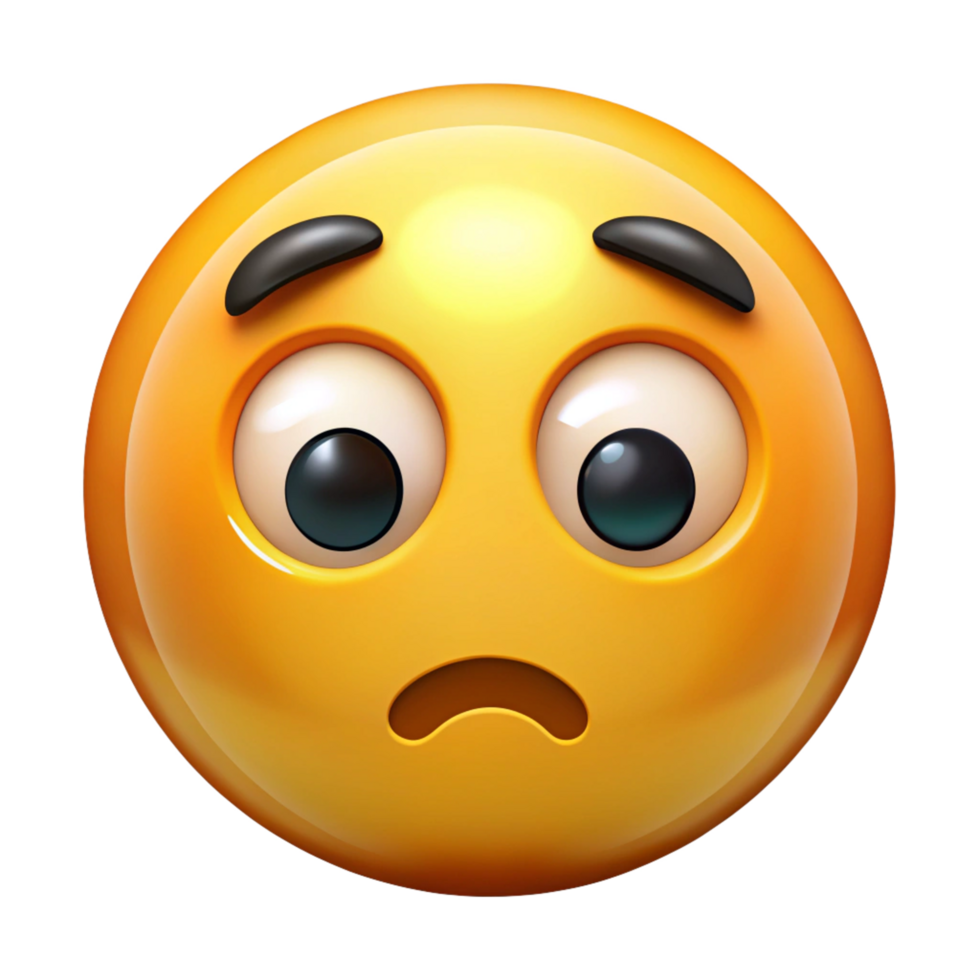 a emoji that signifies confusion is isolated on transparent background png