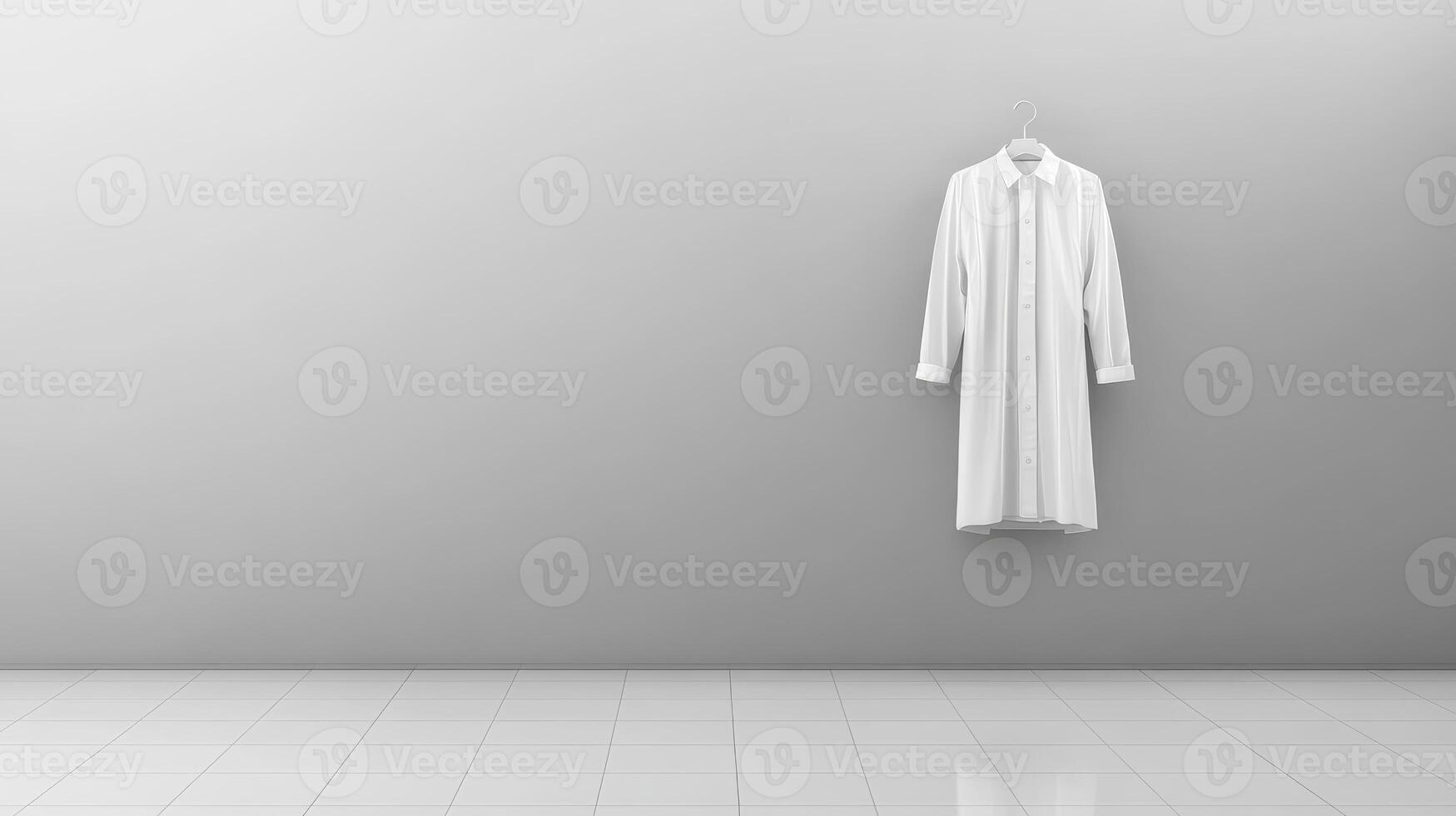 Clean shirt displayed on simple hanger photo
