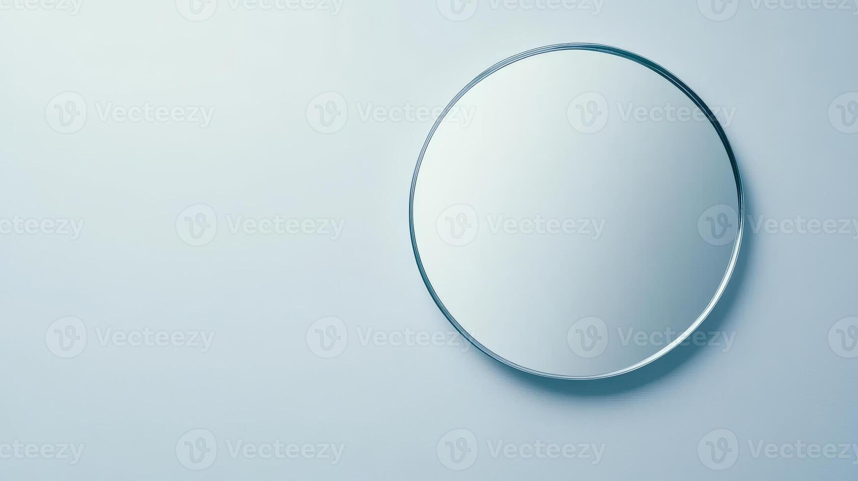 Round blue wall mirror photo
