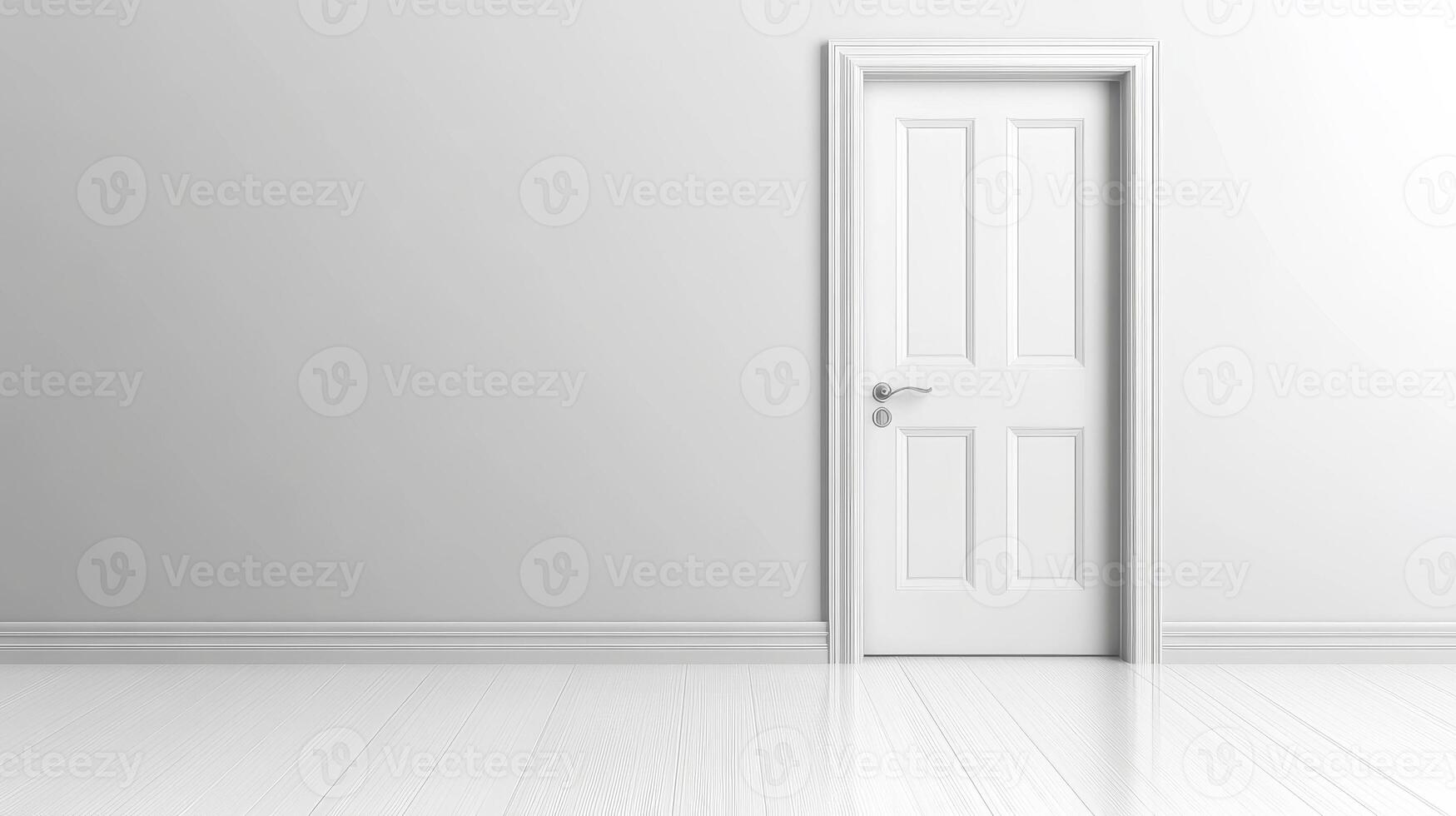 White door in a white room photo
