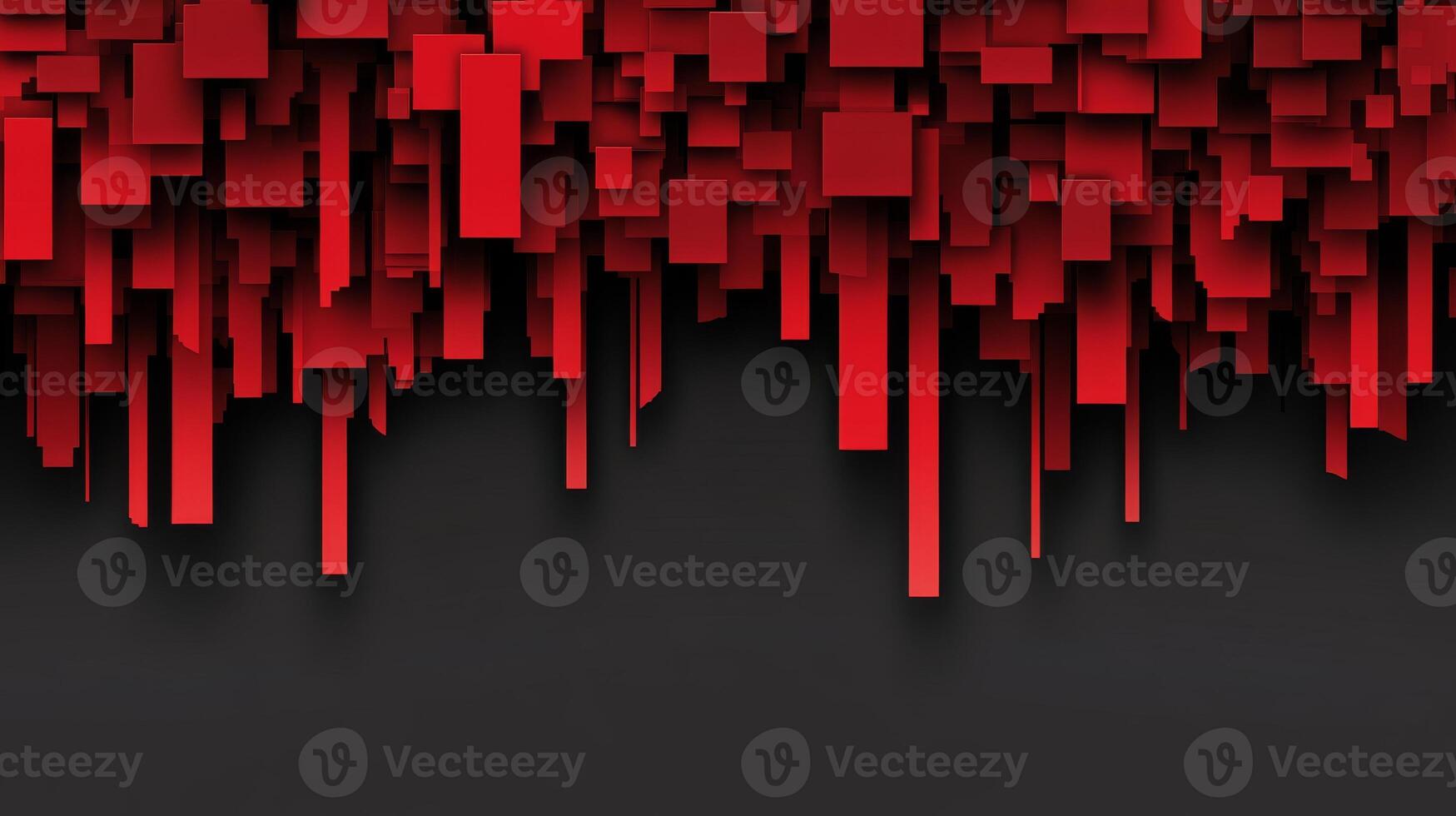 Abstract red geometric pattern with vertical elements and shadows photo