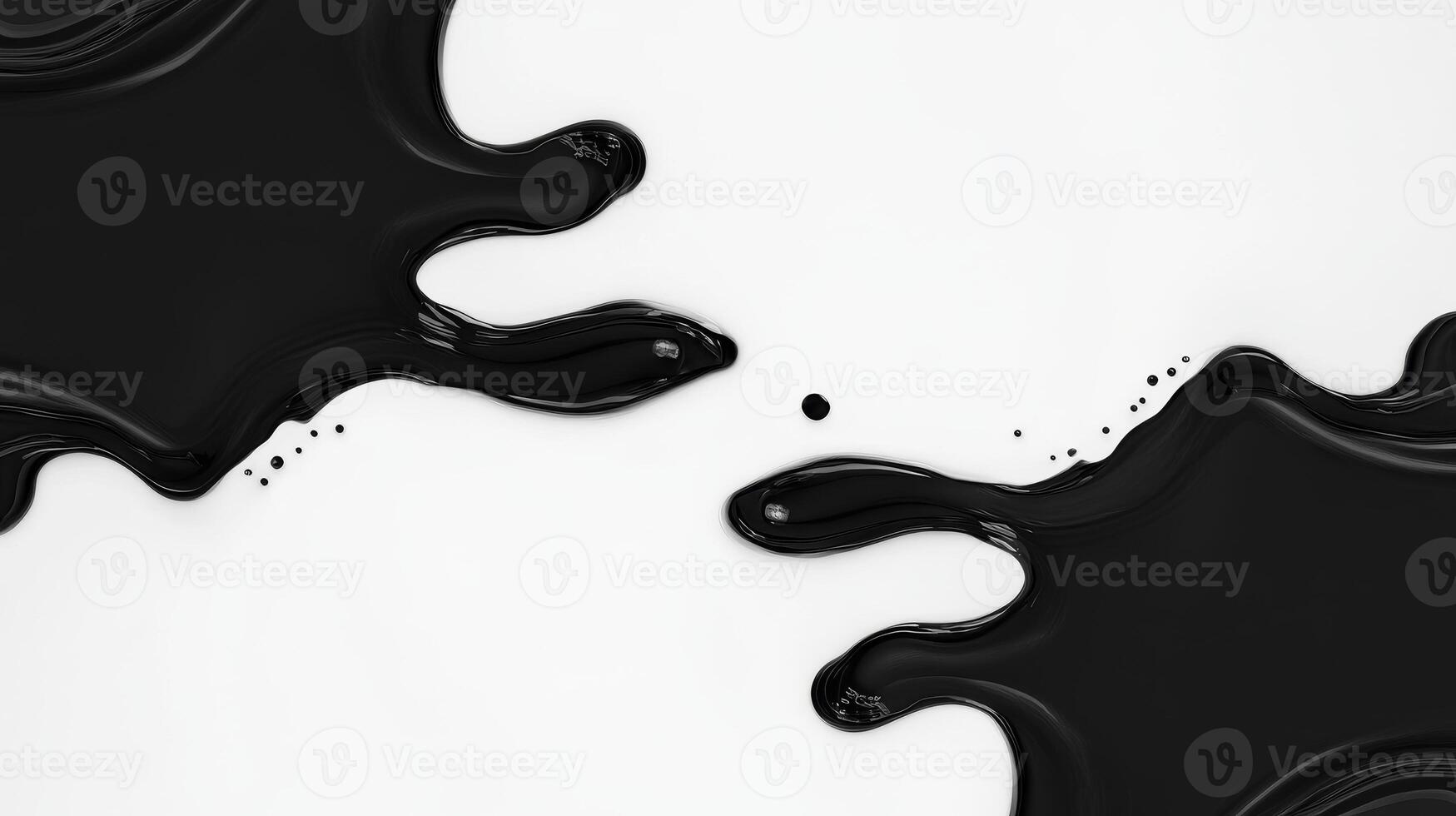 Black ink splash abstract design on white photo
