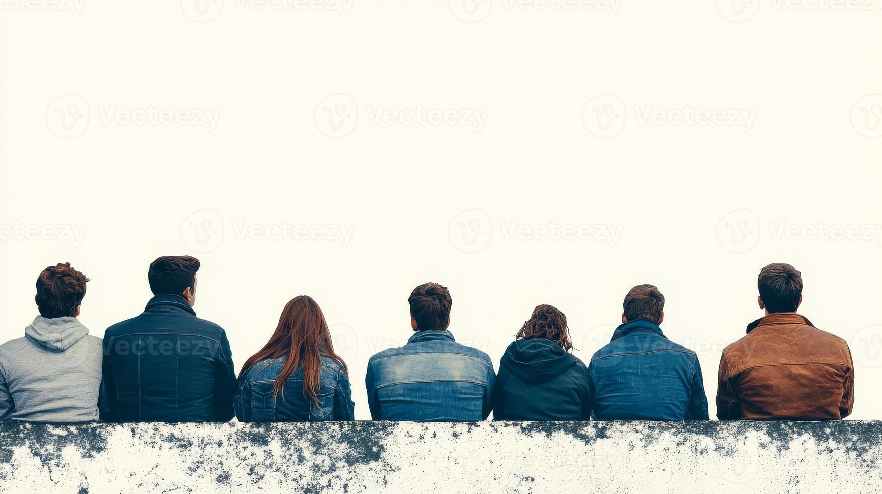 Friends enjoying a serene moment together by the water photo