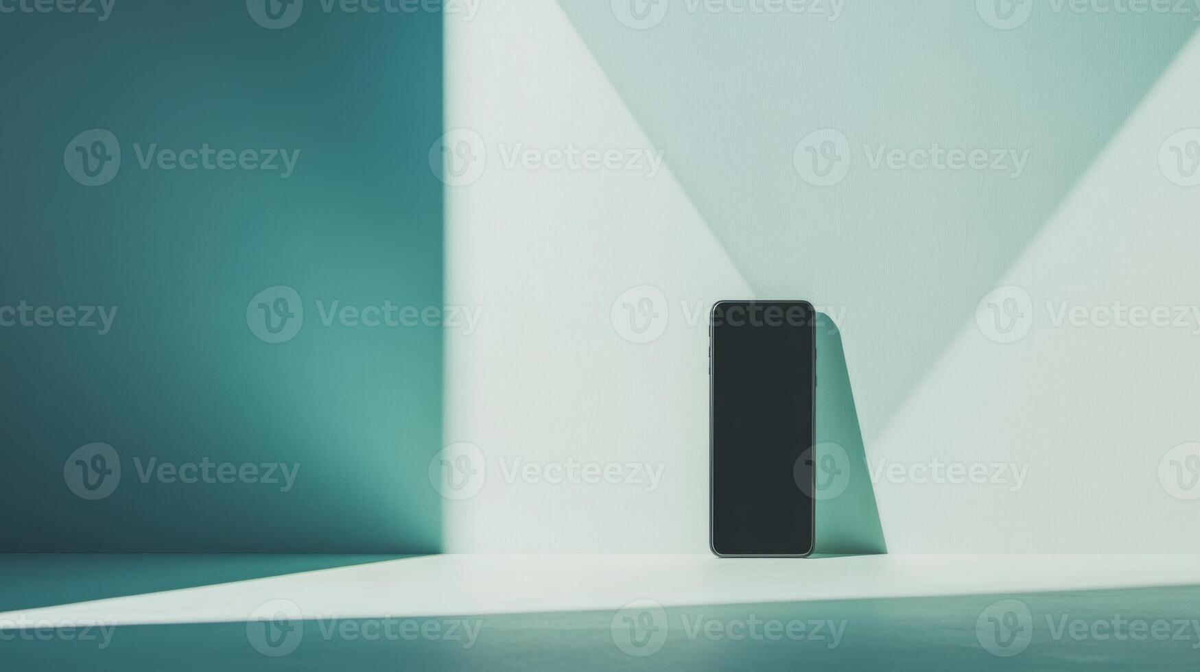 Modern smartphone against a minimalistic geometric backdrop photo