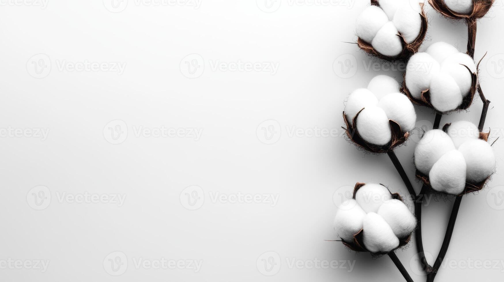 Beautiful cotton branch showcasing nature's delicate fibers photo