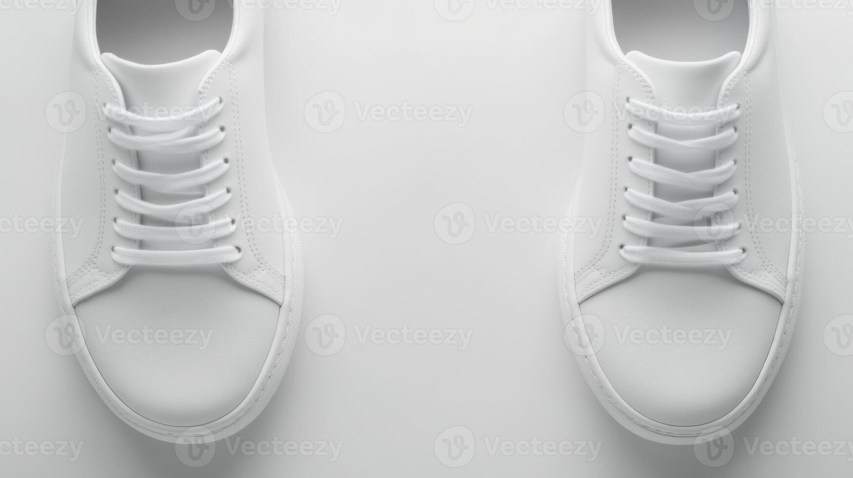Fresh white sneakers on a minimalist surface inviting style choices photo