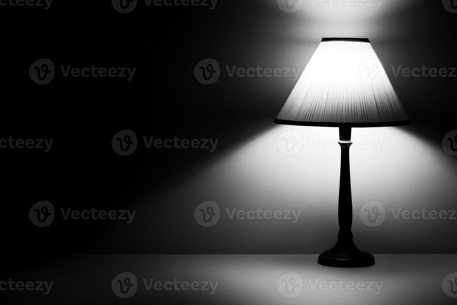 Elegant lamp casting soft light in a minimalist setting photo