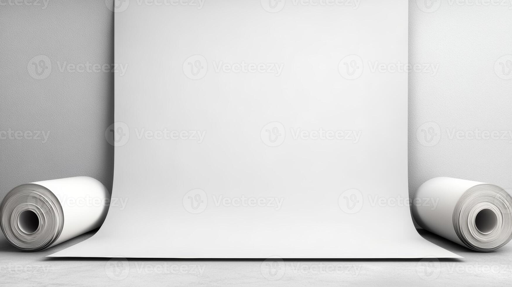 Creative studio space with blank backdrops ready for action photo