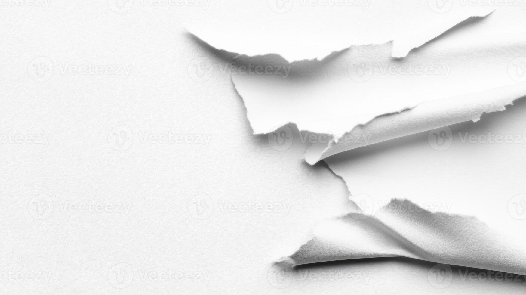 Torn white paper creating dynamic texture and contrast photo