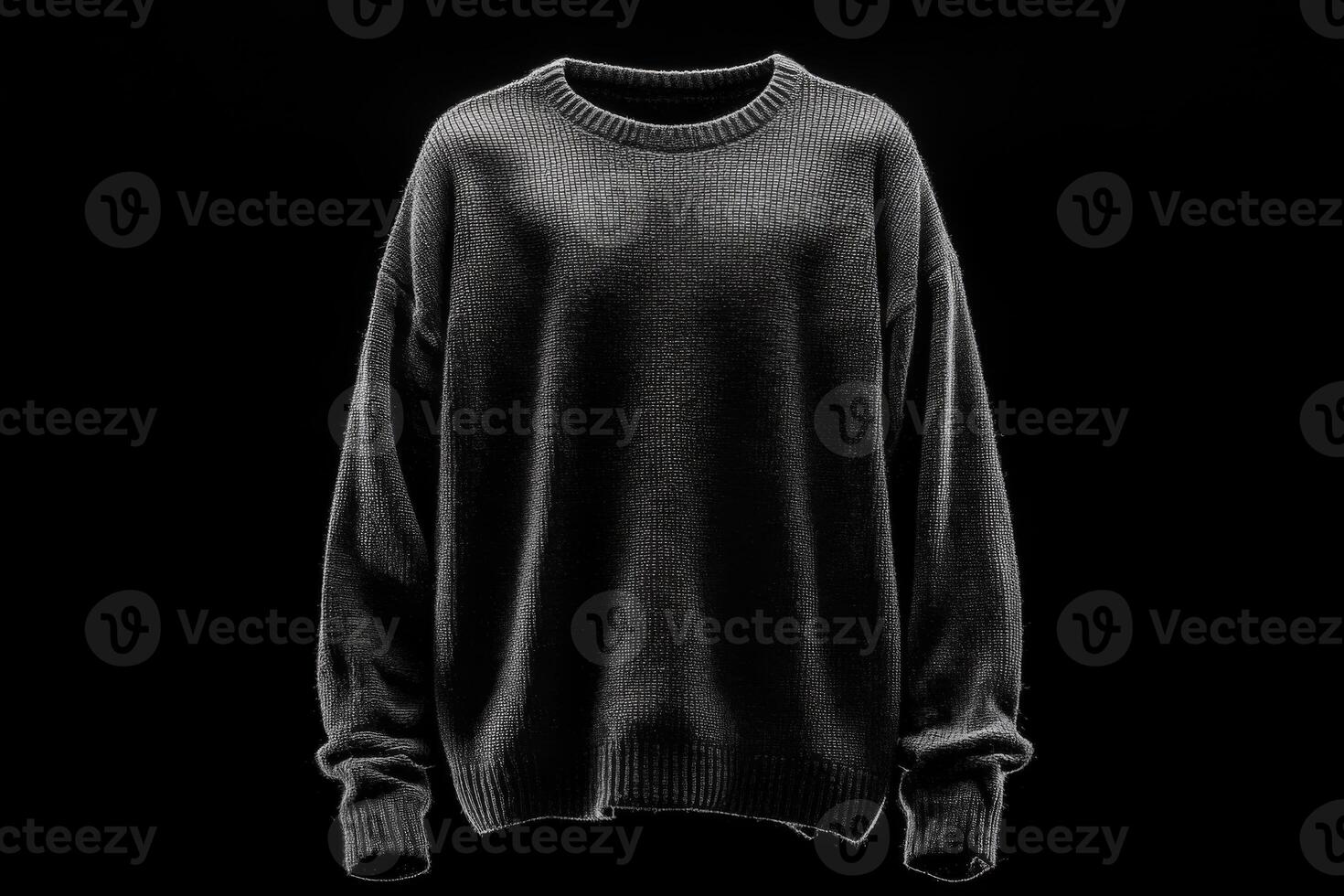 Stylish black sweater on a dark background with soft texture photo