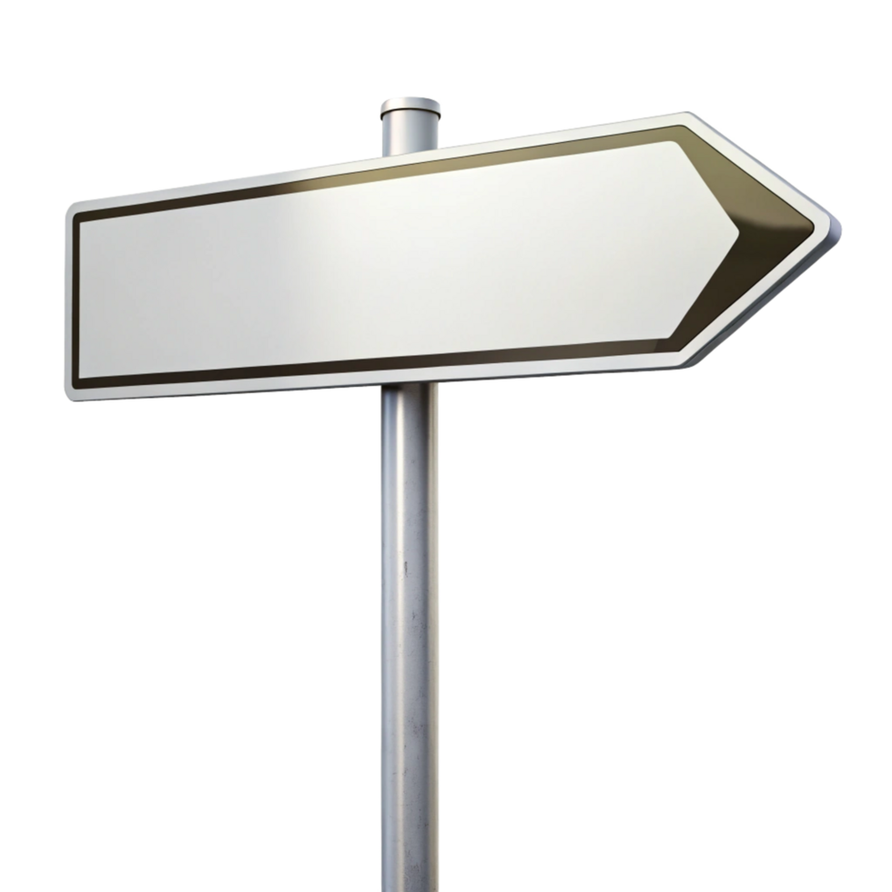 Oversized arrow direction sign for maximum visibility is isolated on transparent background png