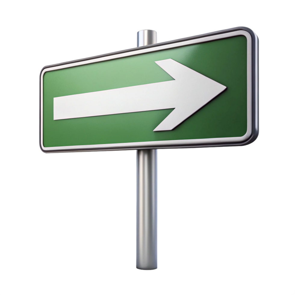 animated style arrow direction sign is isolated on transparent background png