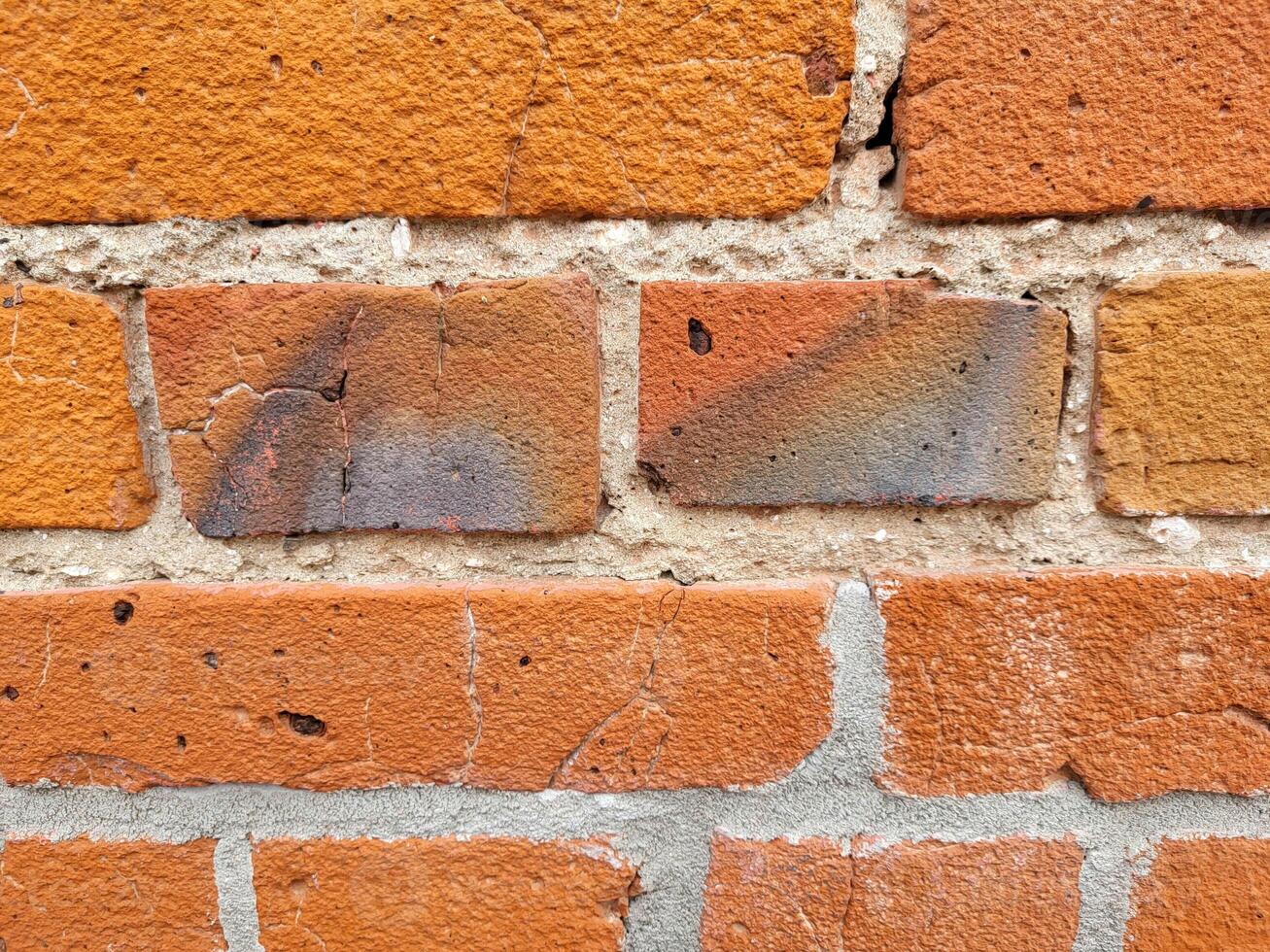 of the wall is made of antique red brick photo