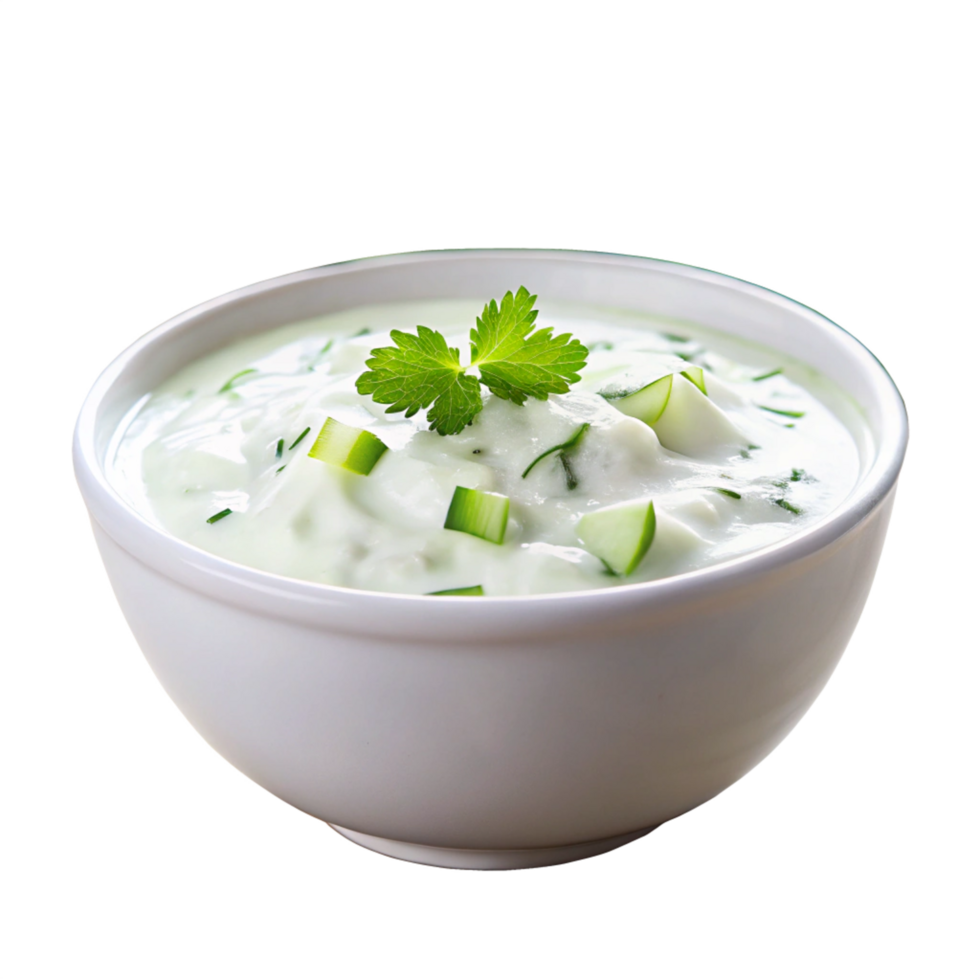Ramadan Kareem afar dish of raita is isolated on transparent background png