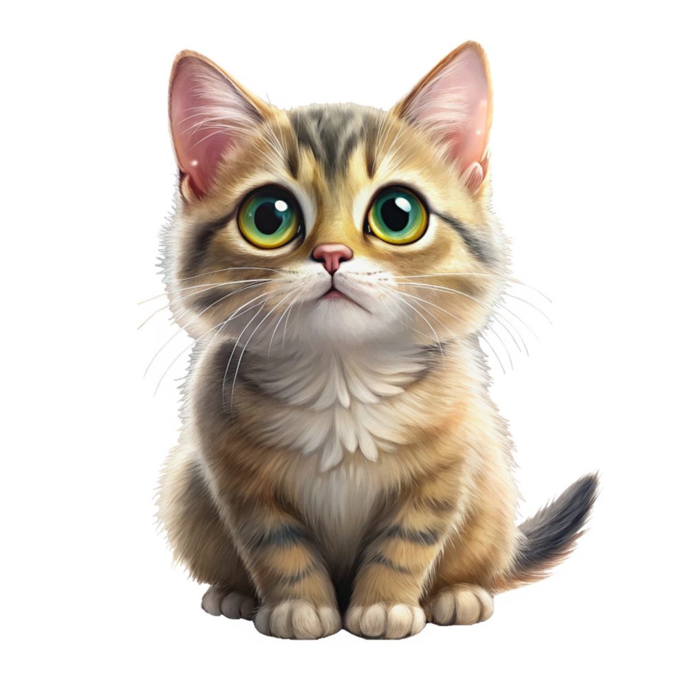 baby black cat setting is isolated on transparent background png