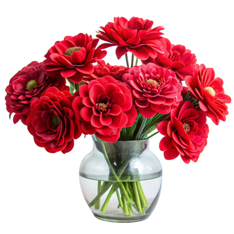 Real Touch red Flowers For Home Decoration is isolated on transparent background png