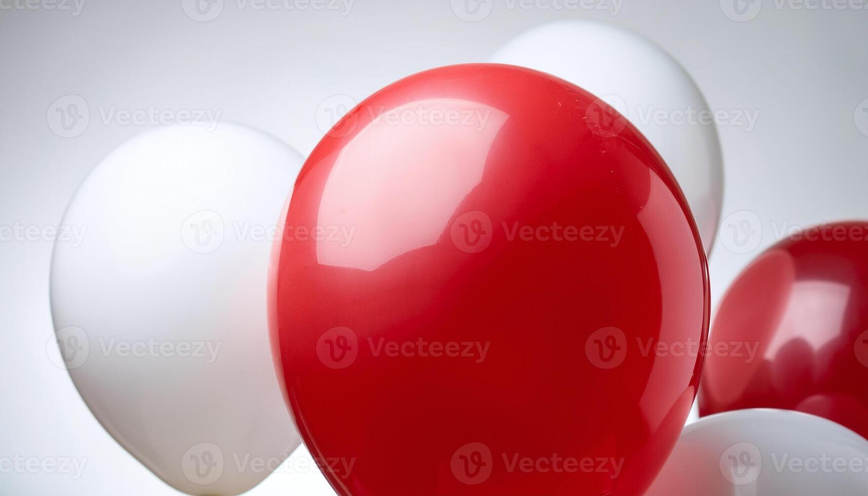 Red and White Balloons Floating in the Air photo