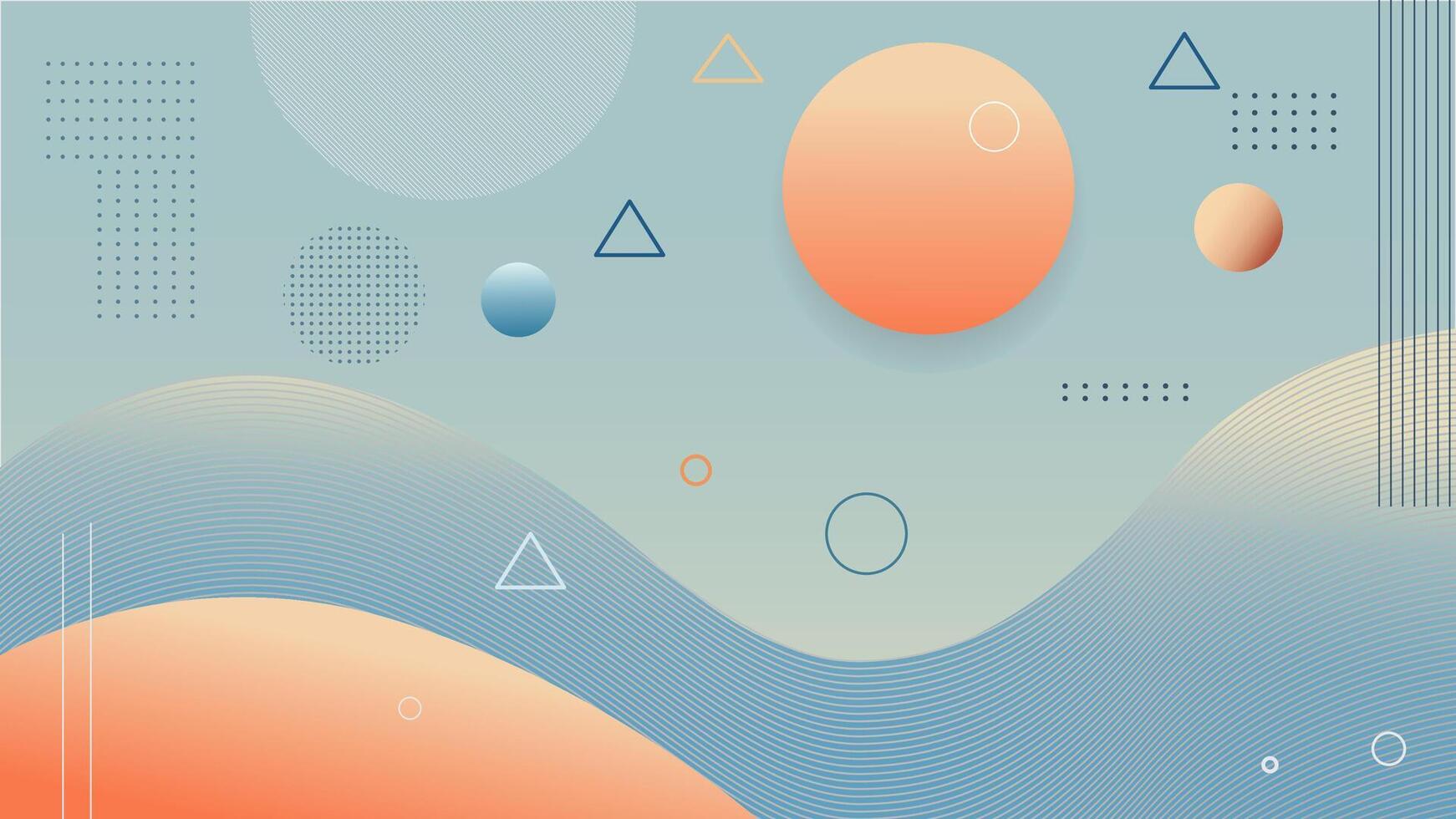 abstract background with circles, triangles and shapes vector