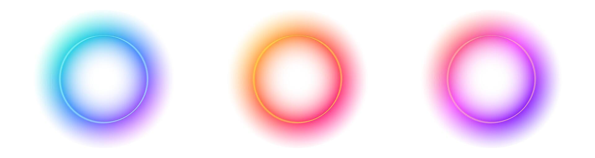 A Stunningly Beautiful Collection of Colorful Gradient Circles Set Against a Crisp White Background vector