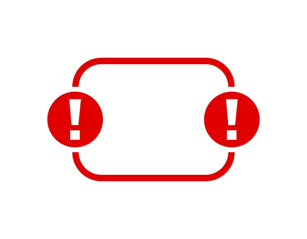 Warning sign with exclamation marks in red framework vector