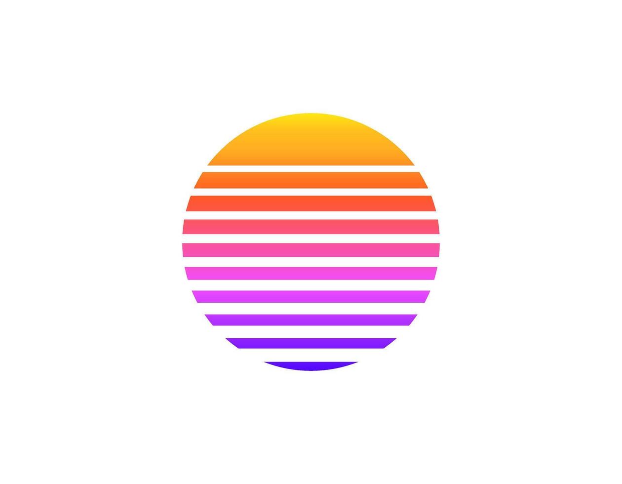 Retro sun circle in bright eighties and nineties style vector