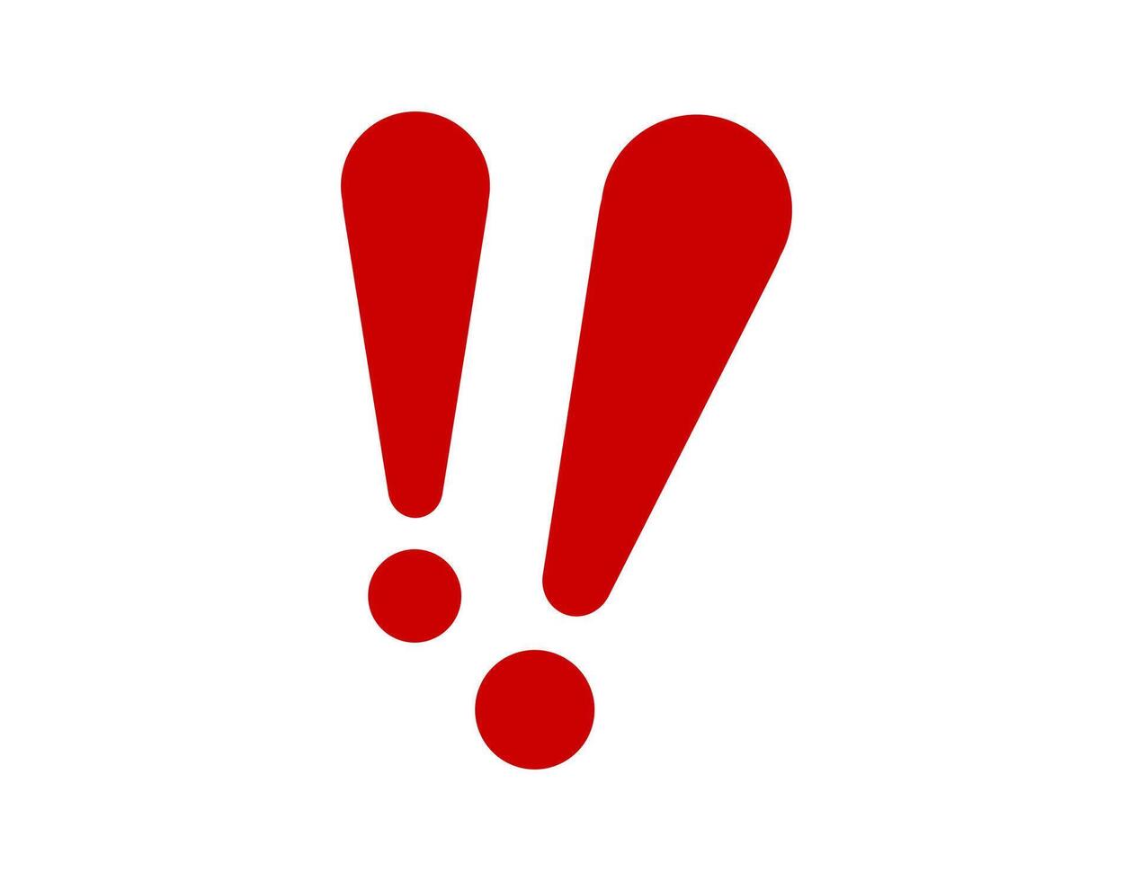 Red exclamation and dot symbols vector
