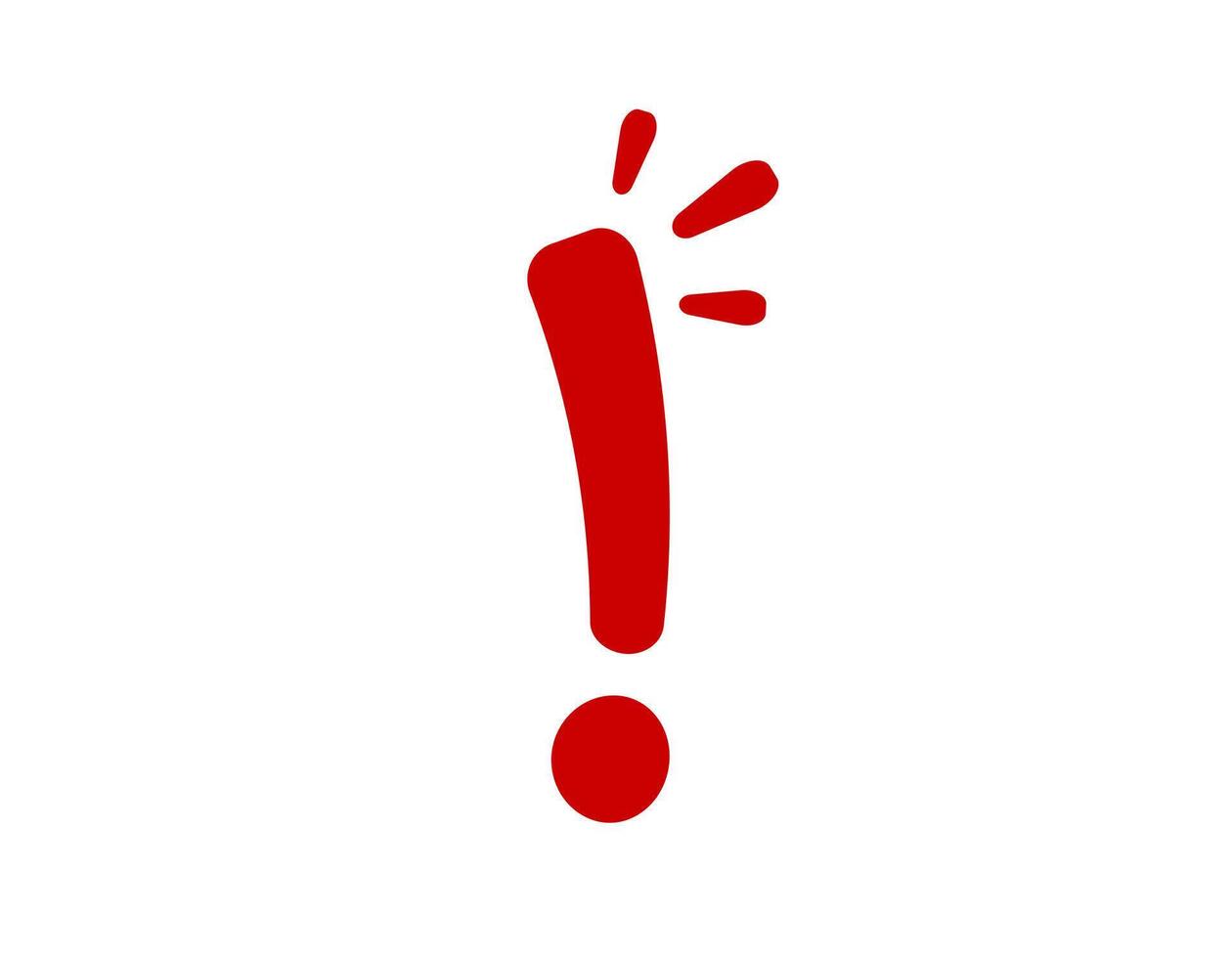 Red exclamation mark symbol emphasizing attention and importance vector