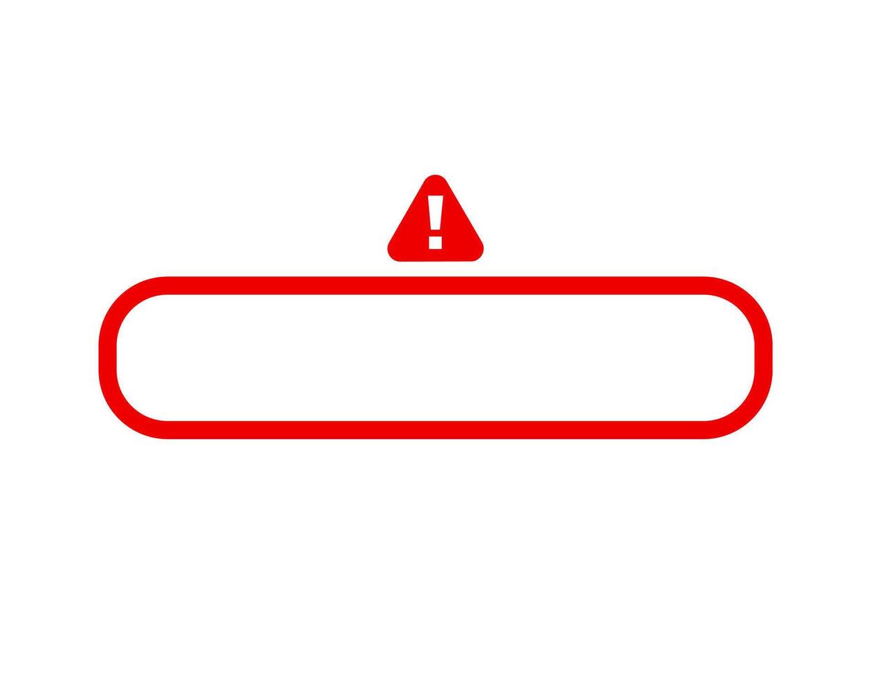 Warning sign with exclamation mark and red border outline vector