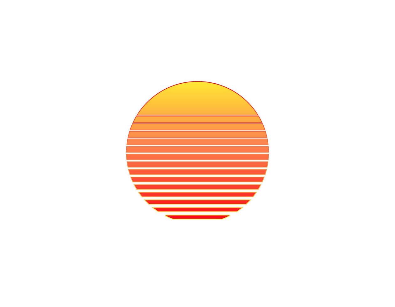 Retro sun circle. vibrant 80s-90s geometric design vector