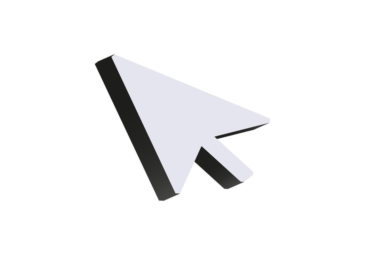 3d computer mouse cursor icon pointing upward vector
