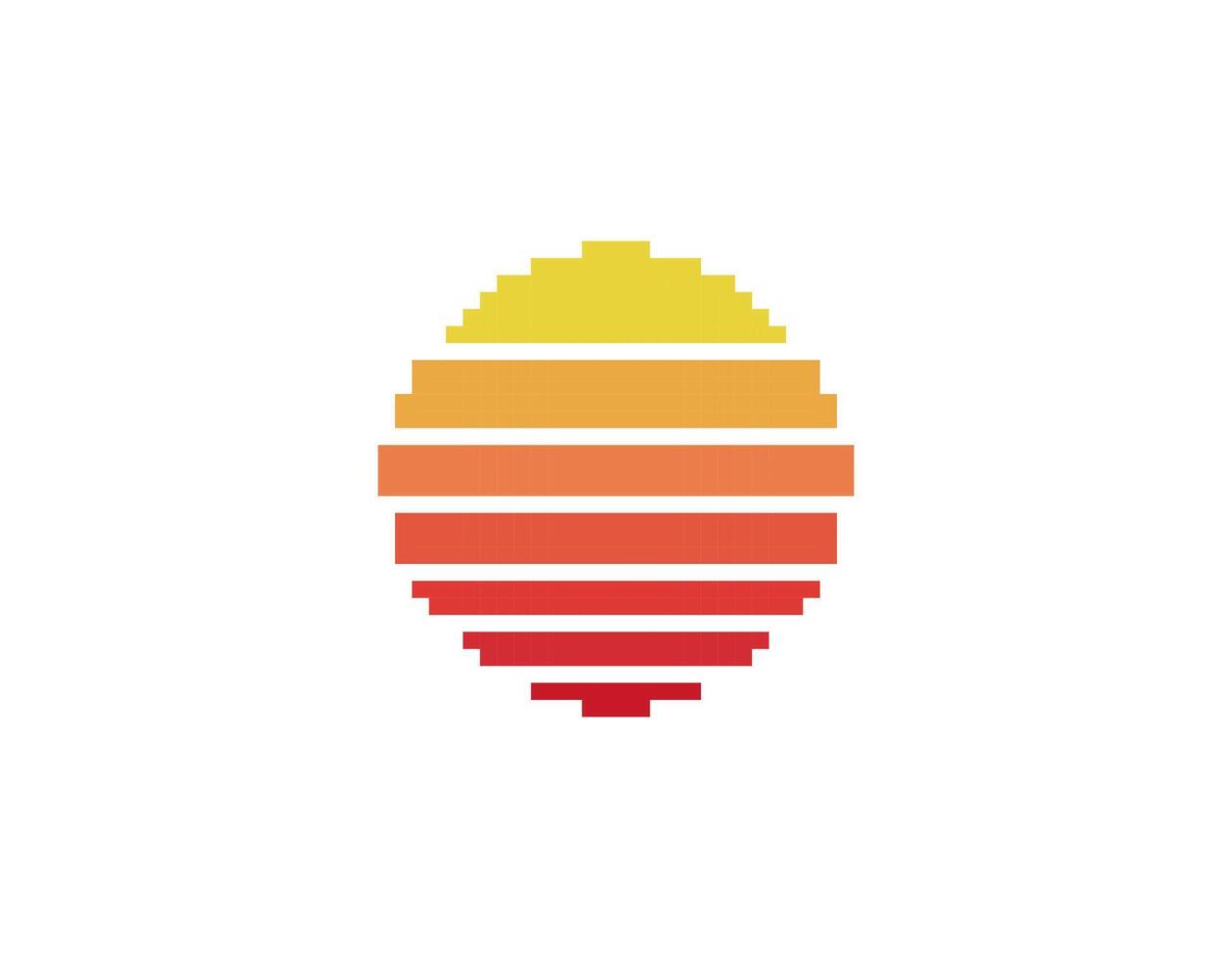 Retro eighties-inspired geometric sun with bright layers vector