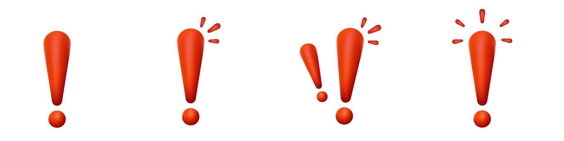 Red exclamation points icon in a row vector