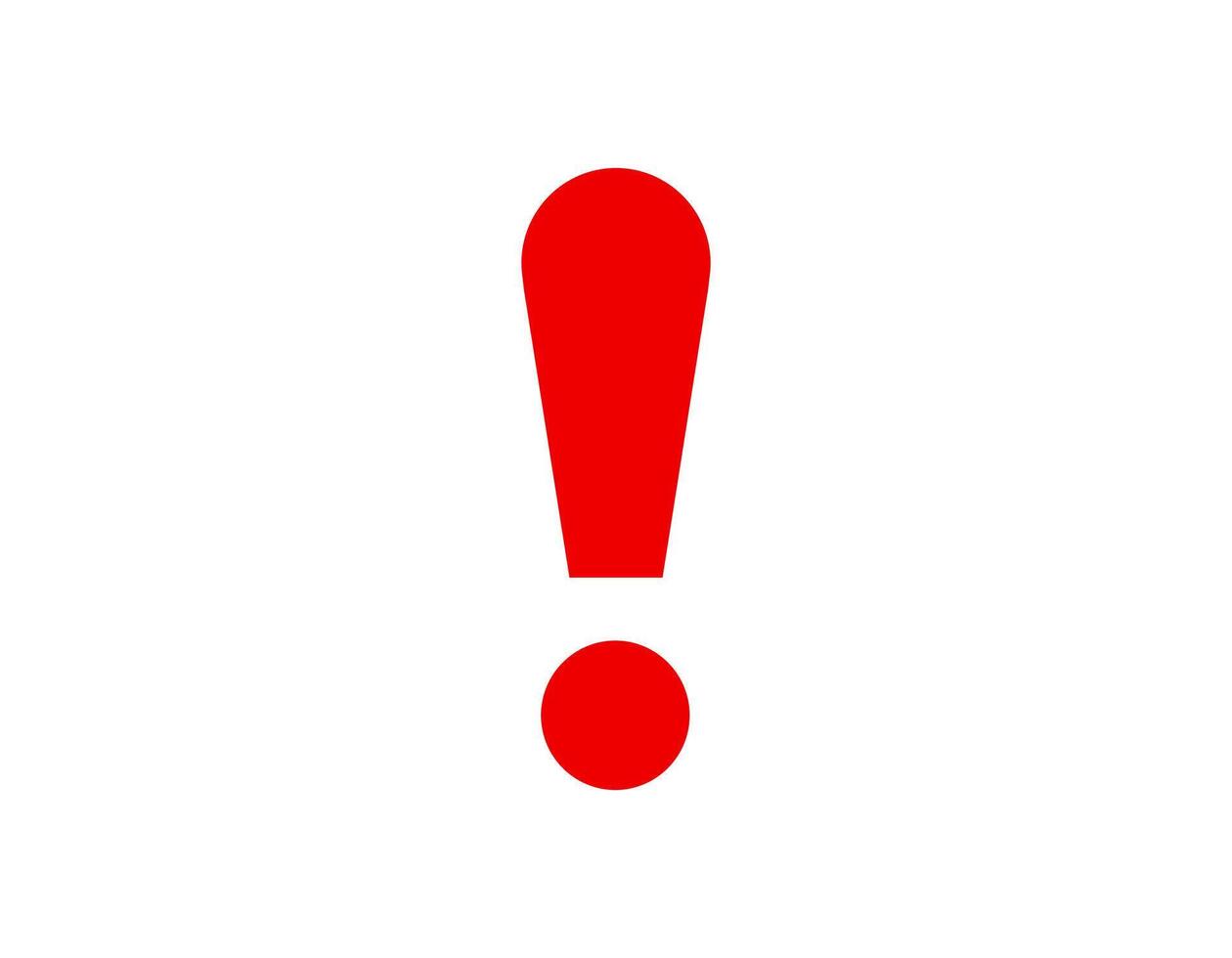Bright red exclamation mark symbol on white vector