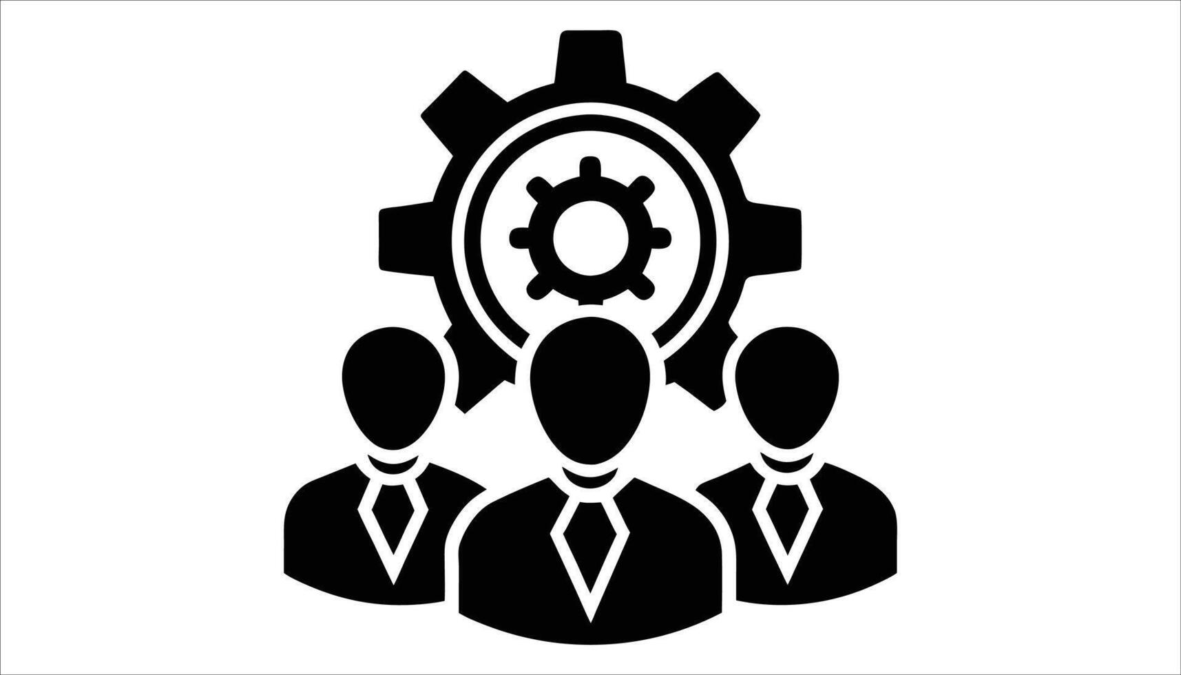 Teamwork and Gear Symbol. Business Strategy, Productivity, Workforce vector