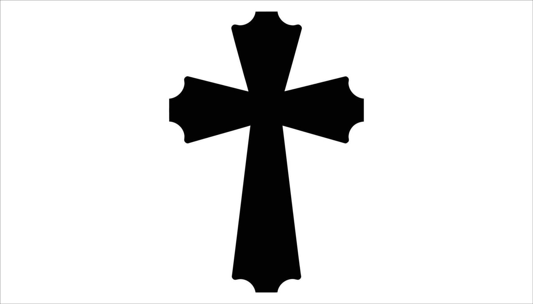 Black Christian Cross Silhouette Symbol Illustration vector