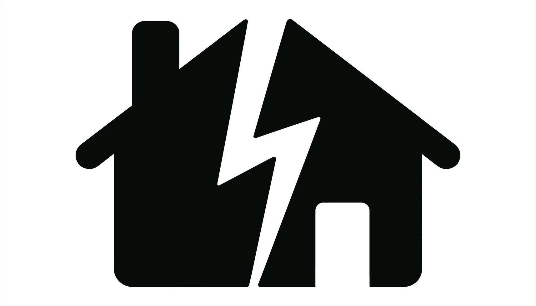 House with Lightning Bolt Icon Storm Damage or Power Concept vector
